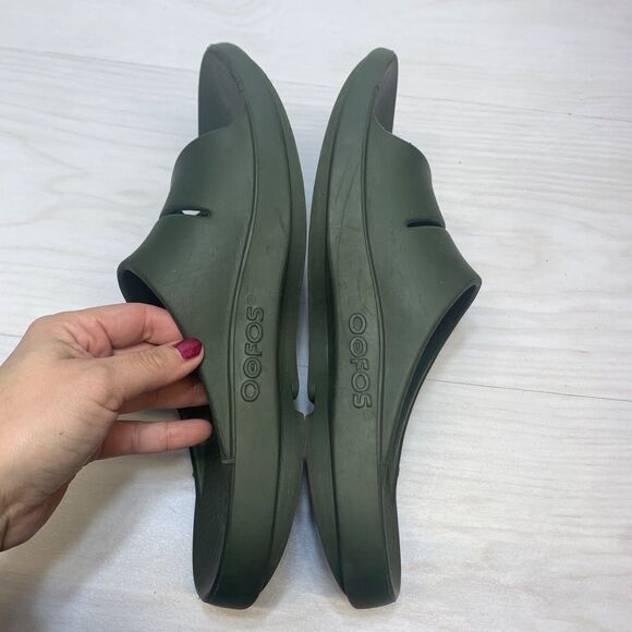 Oofos Ooahh Slide Sandals Mens Size 13 Green Comfort Recovery Relax Shoes main image 8
